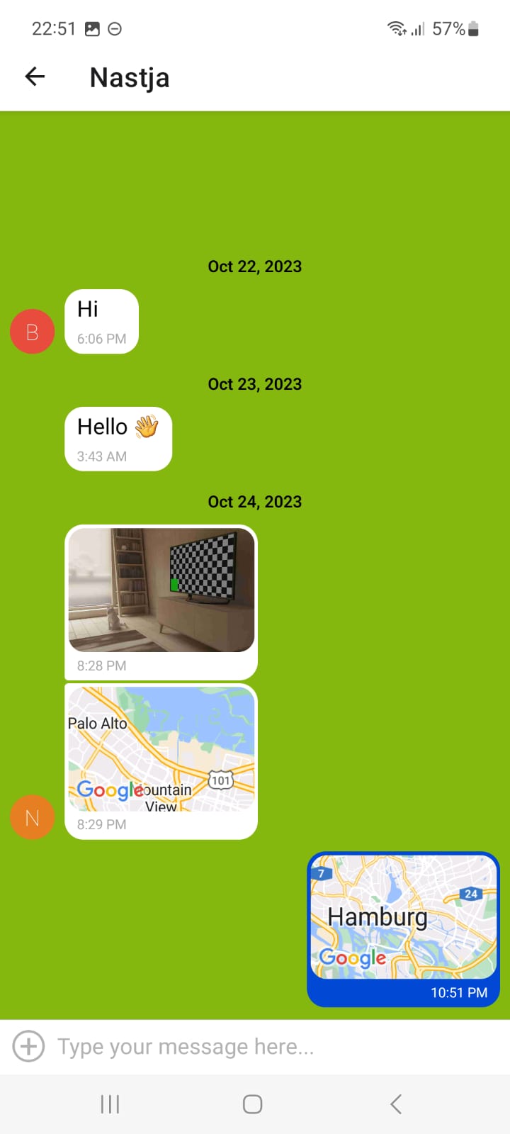 A screenshot of the Chat App project